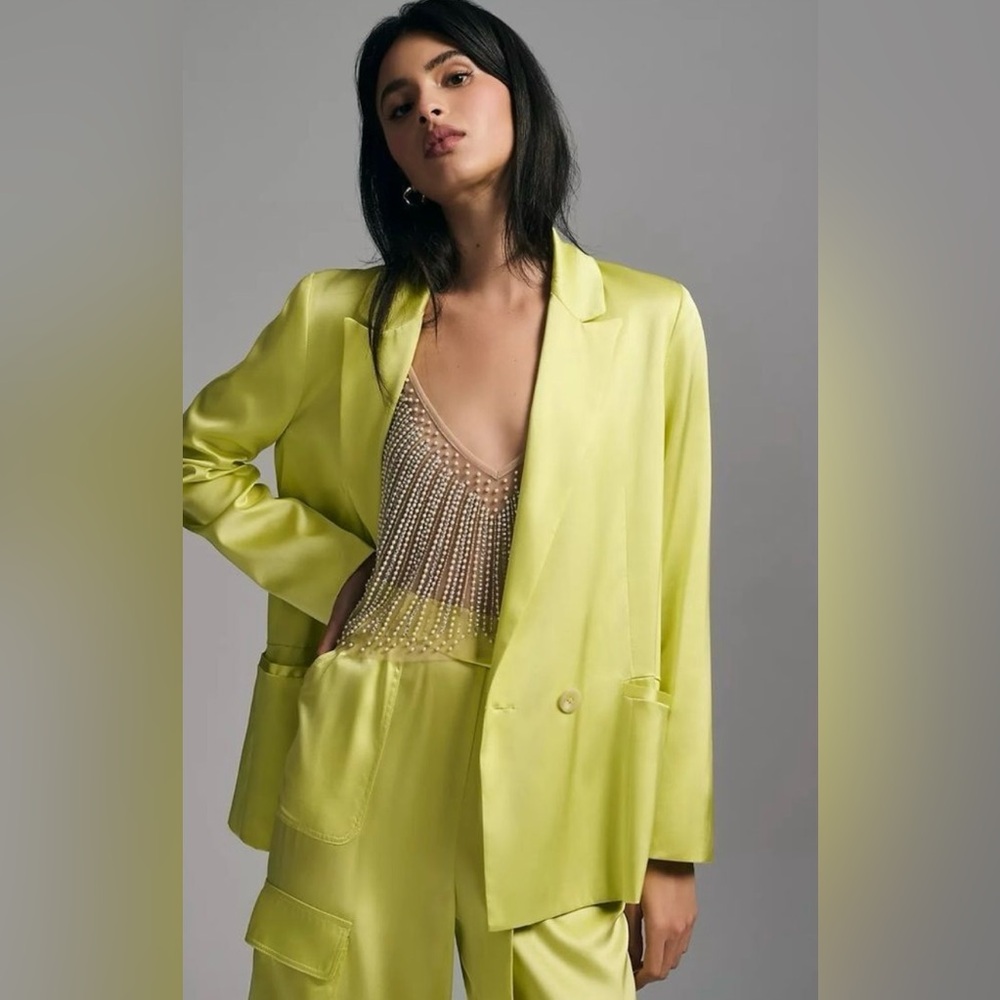 Anthropologie Hutch Satin Blazer
